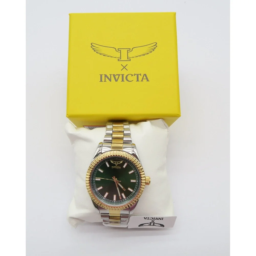 Invicta Specialty I Mens Watch 40mm Green Dial Two Tone Gold Steel 69012  New